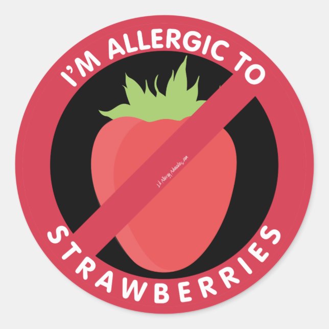 Ich bin allergisch gegen Strawberries Allergie Sym Runder Aufkleber (Vorderseite)