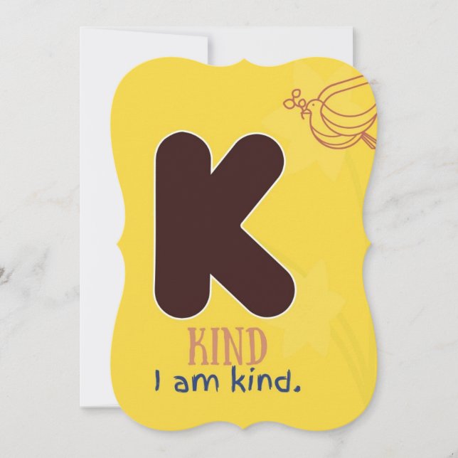 ICH BIN ALPHABET K AFFIRMATIKKARTE FÜR KINDER DANKESKARTE (Vorderseite)