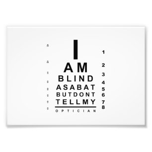 Ich bin als Fledermausaugendiagramm blind Fotodruck