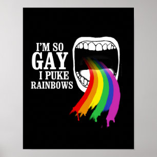 Ich bin, also Homosexuelles, kotze ich Regenbogen Poster