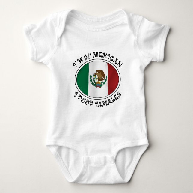 Ich bin also Mexikaner, den ich Tamales kacke Baby Strampler (Vorderseite)