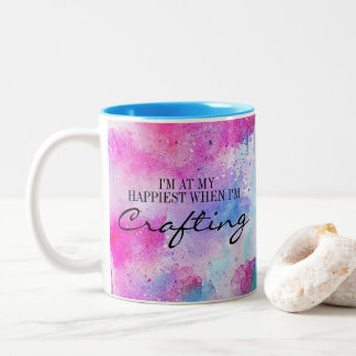 Ich bin am glücklichsten, wenn ich arbeite zweifarbige tasse