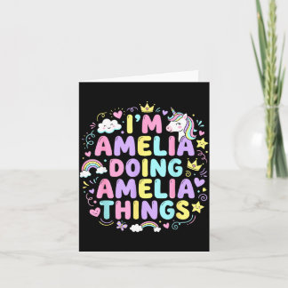 Ich bin Amelia und mache Amelia Dinge Süßes Mädche Karte