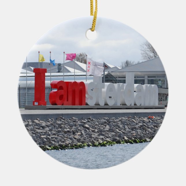 Ich bin Amsterdam-Zeichen, die Niederlande Keramik Ornament (Vorne)