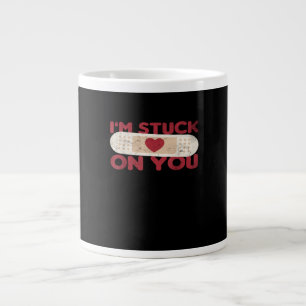 Ich bin an dir kleben geblieben Lustiges Band-Aid- Jumbo-Tasse