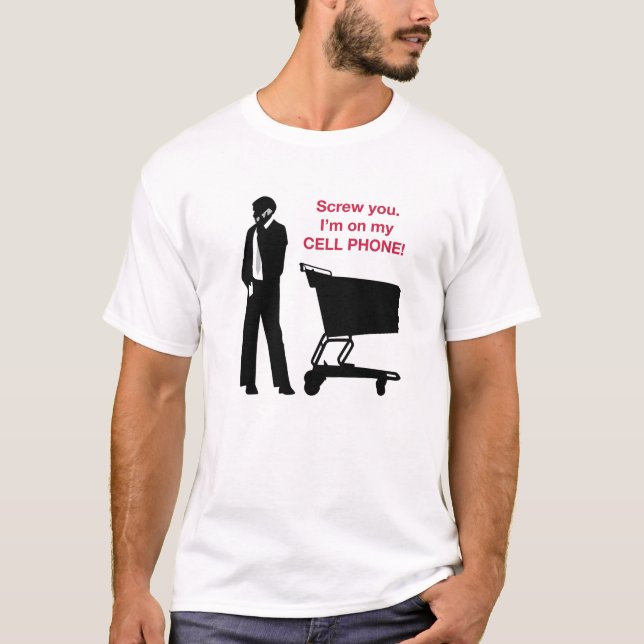 Ich bin an meinem Handy T-Shirt (Vorderseite)