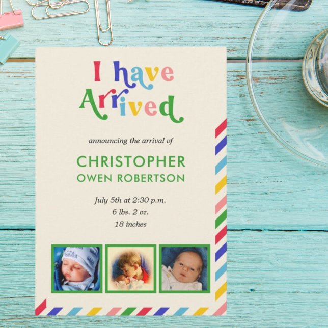 Ich bin angekommen, Foto Name Jegliche Geburt Ankündigung (Von Creator hochgeladen)