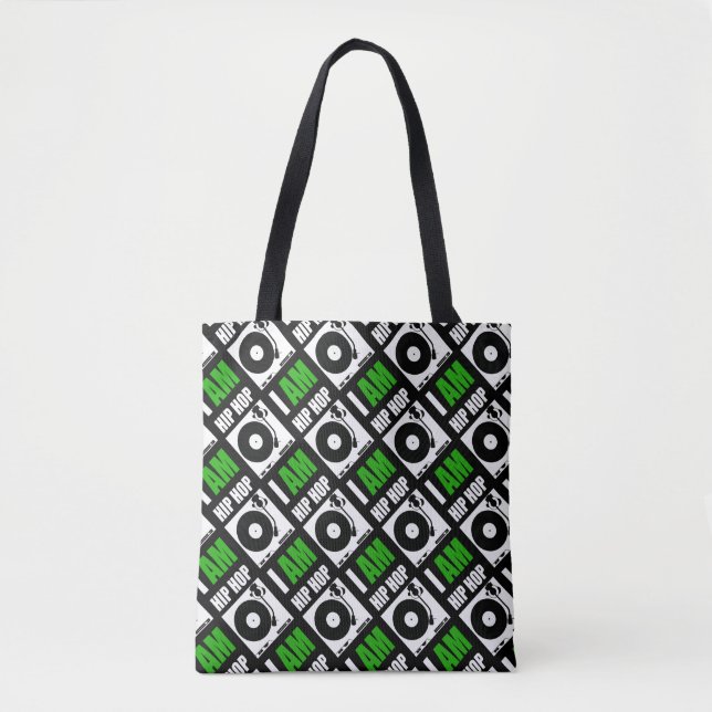 ICH BIN ANGESAGTES HOPFEN - GRÜNER BUCHSTABE - TASCHE (Vorderseite)