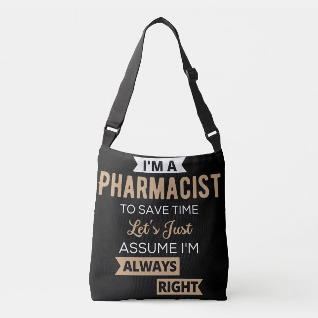 Ich bin Apotheker, um Zeit Retten. Nehmen wir mal  Tragetaschen Mit Langen Trägern (Vorderseite)