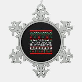 Ich bin Armeeoffizier Weihnachten Ugly Sweater Schneeflocken Zinn-Ornament