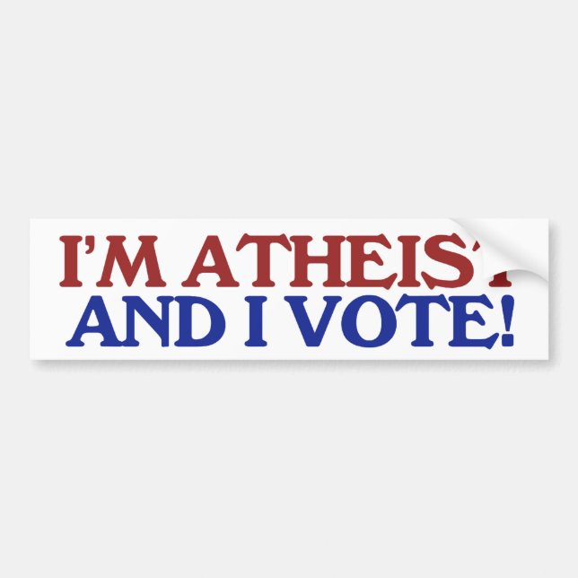Ich bin Atheist und stimme ab Autoaufkleber (Vorne)