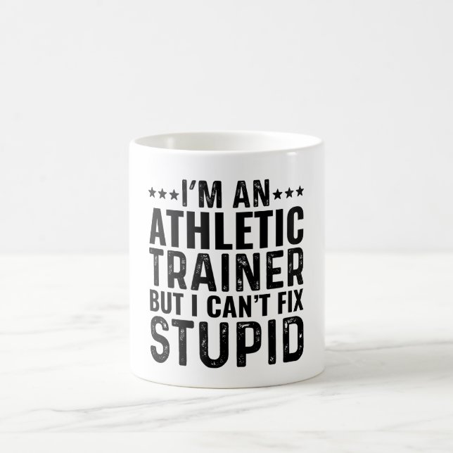 Ich bin Athletiktrainer, aber ich kann den Dummkop Kaffeetasse (Mittel)