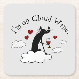 Ich bin auf Cloud Wine Funny Liebe Weinangebot Rechteckiger Pappuntersetzer