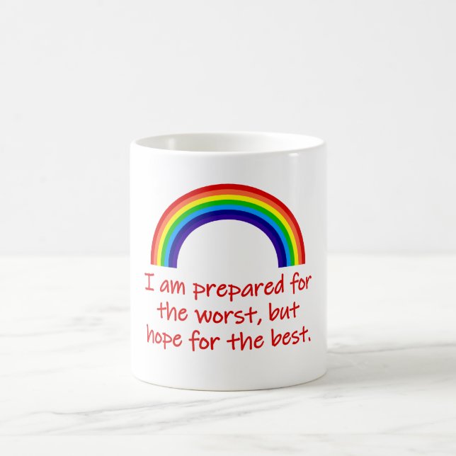 Ich bin auf das Schlimmste vorbereitet Kaffeetasse (Mittel)