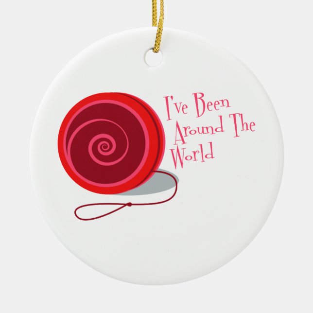 Ich bin auf der ganzen Welt gewesen Keramik Ornament (Vorne)