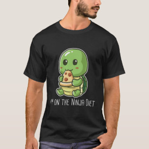Ich bin auf der Ninja Diet Funny Turtle essen Pizz T-Shirt