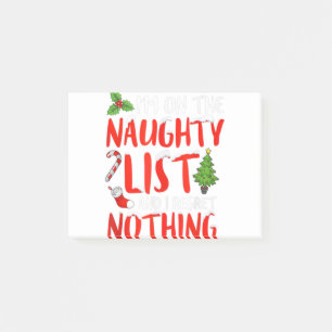 Ich bin auf der schmutzigen Weihnachtsliste und be Post-it Klebezettel