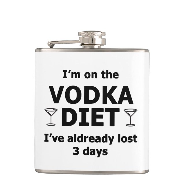 Ich bin auf der Vodka-Diät Flachmann (Vorderseite)