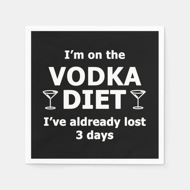 Ich bin auf der Vodka-Diät Serviette (Vorderseite)