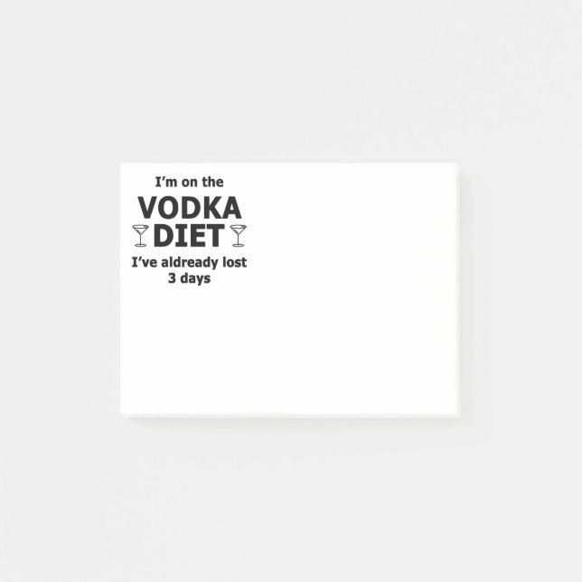 Ich bin auf der Wodka-Diät Post-it Klebezettel (Vorderseite)