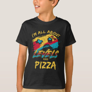 Ich bin auf Ebenen und Pizza Funny Gamer Food Hu T-Shirt
