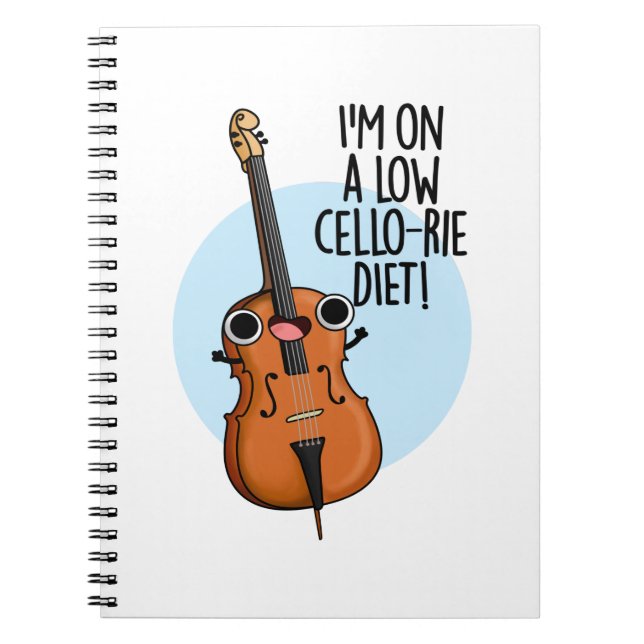 Ich bin auf einem Low Cello Diet Funny Cello Pun Notizblock (Vorderseite)