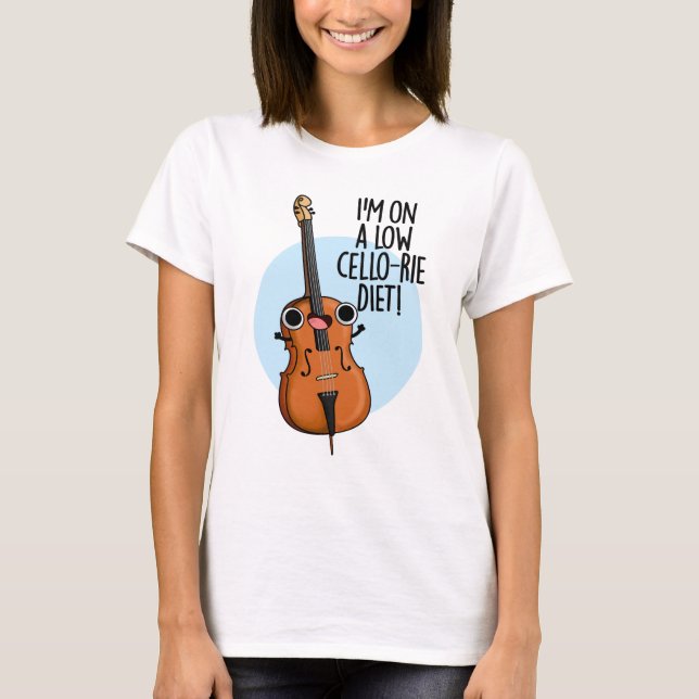 Ich bin auf einem Low Cello Diet Funny Cello Pun T-Shirt (Vorderseite)