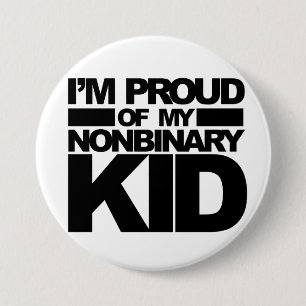 "Ich bin auf mein Nonbinary Kind" Button stolz