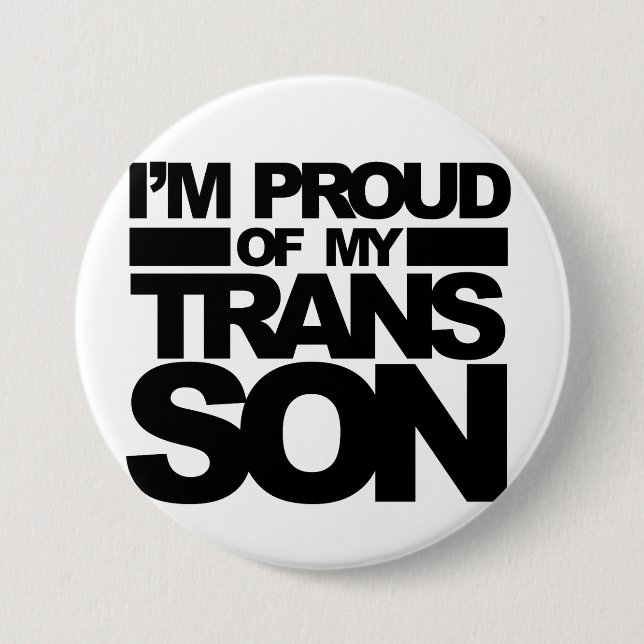 "Ich bin auf meinen Transport-Sohn" Button stolz (Vorderseite)