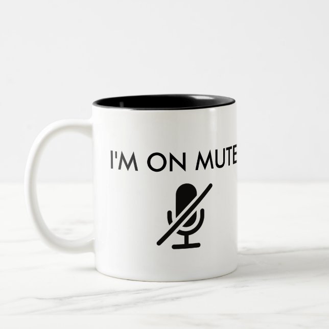 Ich bin auf Mute - Witziges Zitat - Zweifarbige Tasse (Links)