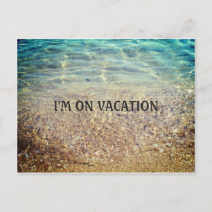 Ich bin auf Urlaub Strand Ankündigung Postkarte