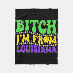 Ich bin aus Louisiana Mardi Gras Fleur De Lis Fat Fleecedecke
