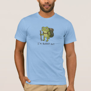 Ich bin ausgebrannt Lustiger Frosch-Wanderdesign T-Shirt