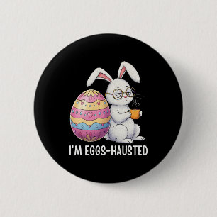 Ich bin ausgelassen Sleepy Bunny Holding eine Kaff Button