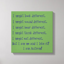 Ich bin Autismus. Inspirationische Unterschiede. Leinwanddruck