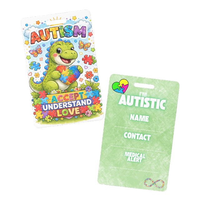 Ich bin Autist Alert ID-Karten-Abzeichen Ausweis (I'm Autistic Alert ID Contact Badge
)