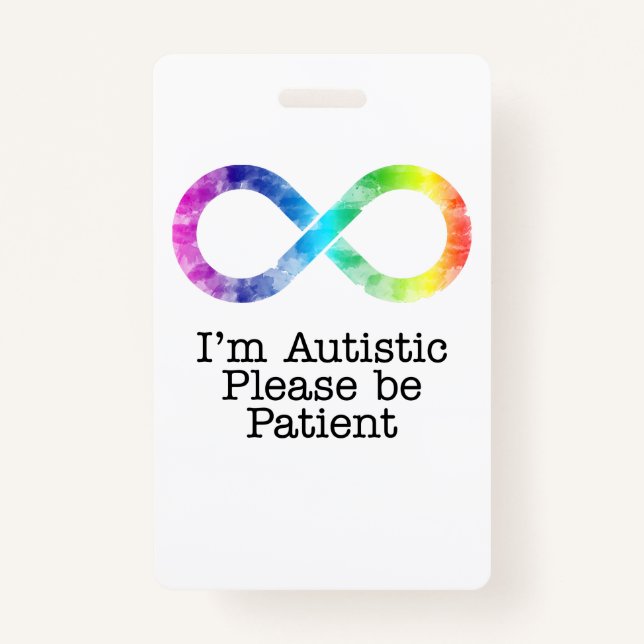 Ich bin Autistin, bitte geduldig sein - Aquarell Ausweis (Vorderseite)