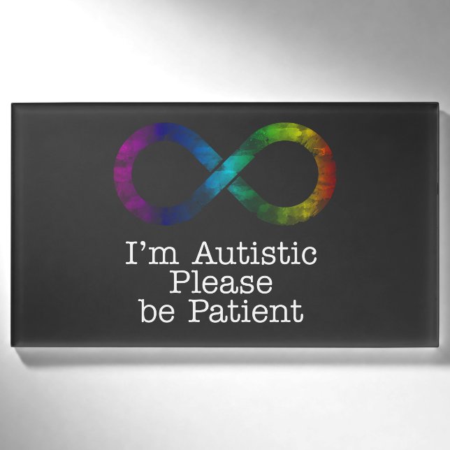 Ich bin autistisch, bitte geben Sie den Namen des  Namenschild (Vorderseite)