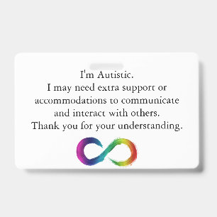 "Ich bin autistisch"-Kommunikationskarte Ausweis