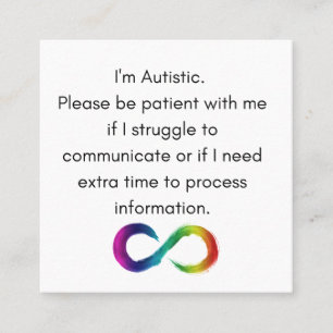 Ich bin Autistisch- Kommunikationskarte Telefonnummerkarte