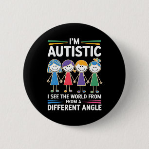 Ich bin autistisch, sehe die Weltkriege gegen Auti Button