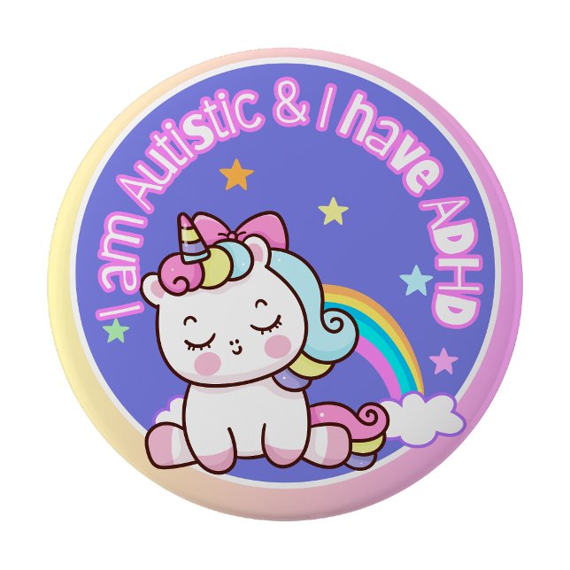 Ich bin autistisch und habe ADHS Button (I am Autistic and I have ADHD Button)