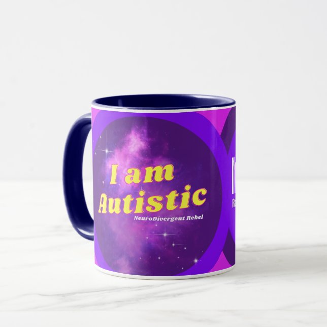 Ich BIN Autistische NeuroDivergent Rebel Coffee Ta Tasse (Vorderseite Links)