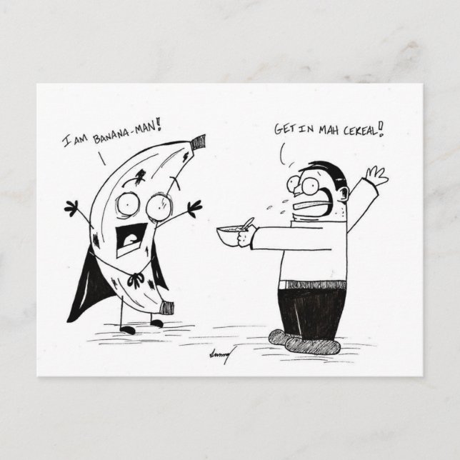 "ICH BIN BANANA-MAN!" Postkarte (Vorderseite)