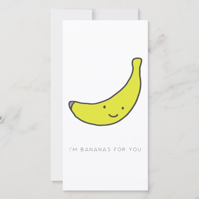 Ich bin Bananen für deine Valentinkarte Dankeskarte (Vorderseite)