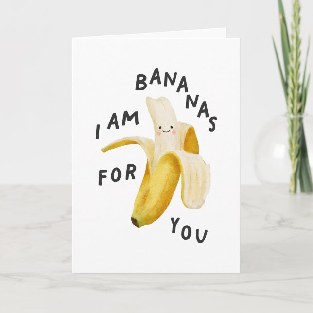 Ich bin Bananen für dich Dankeskarte (Vorderseite)