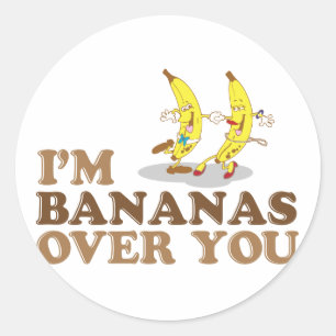 Ich bin Bananen über Ihnen - Tanzen-Bananen Runder Aufkleber