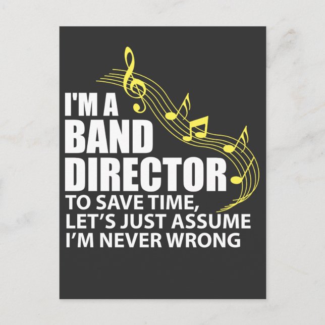 Ich bin Banddirektor Funny Musician Music Lover Postkarte (Vorderseite)