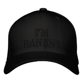 Ich bin Banksy Stencil Basic Black Flexfit Wool Ca Bestickte Baseballkappe