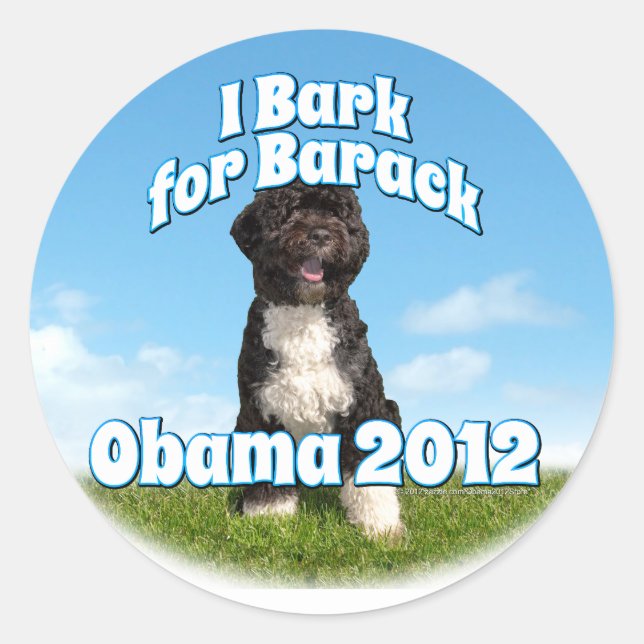 Ich bin Barack, aber der erste Hund Obama Runder Aufkleber (Vorderseite)